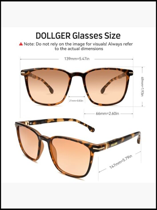 Polarized Sunglasses for Men Women Retro Square UV400 Protection TR Frame